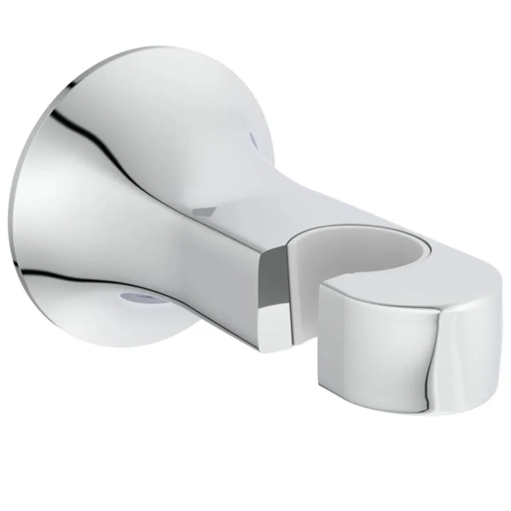Brausehalter in Chrom-Optik von Ideal Standard, mit abgerundetem Design und Wandmontage. Eignet sich zur Befestigung einer Duschbrause.